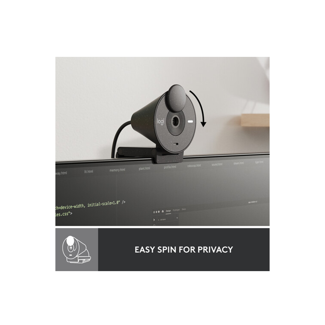 Logitech Brio 300 1080p Full HD Webcam - Graphite in Qatar Logitech Brio 300 1080p Full HD Webcam - Graphite in Qatar